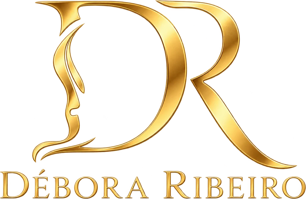 Logotipo dourado Débora Ribeiro